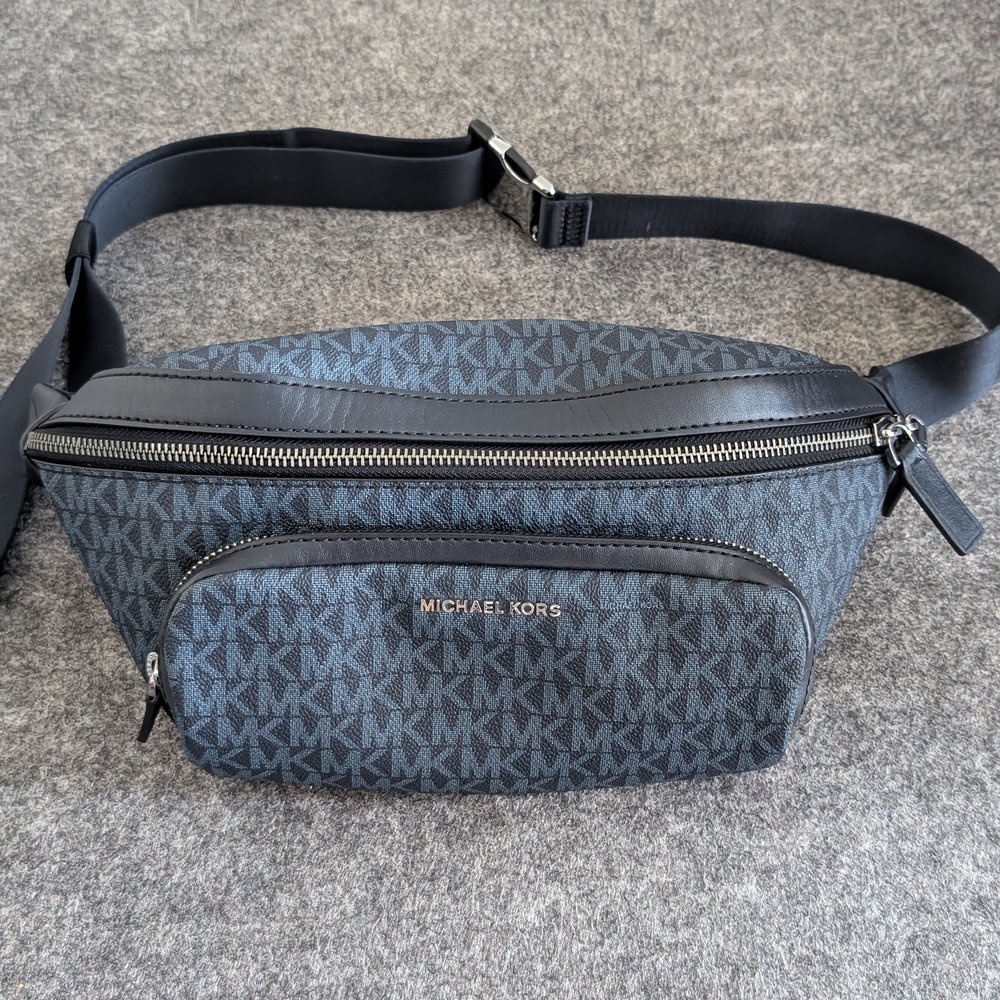 Michael Kors Black and Gray Men's Sling Bag